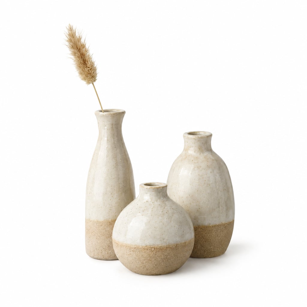 Ceramic Bud Vase Trio